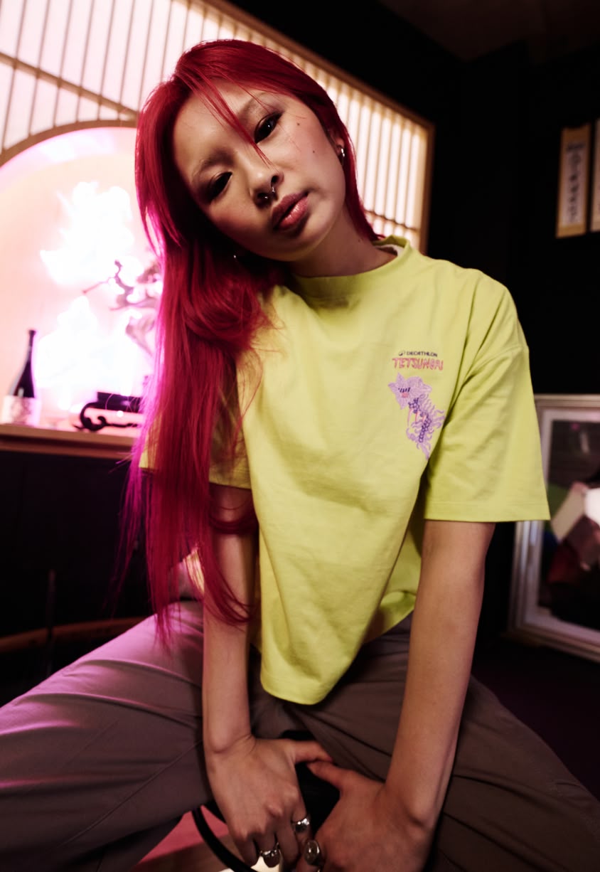 T-shirt crop femme jaune
