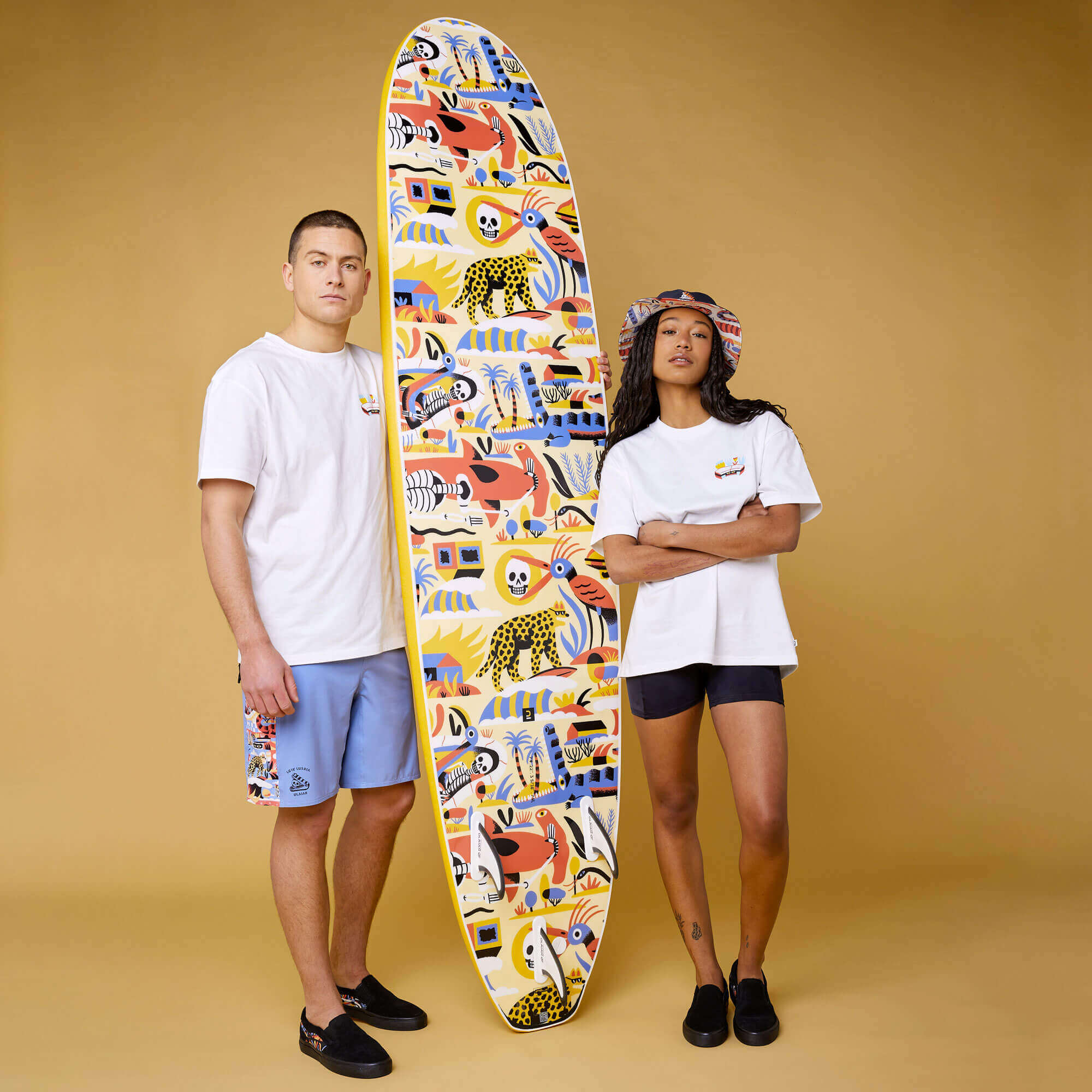 Surf mousse 7'8" Lusnia jaune