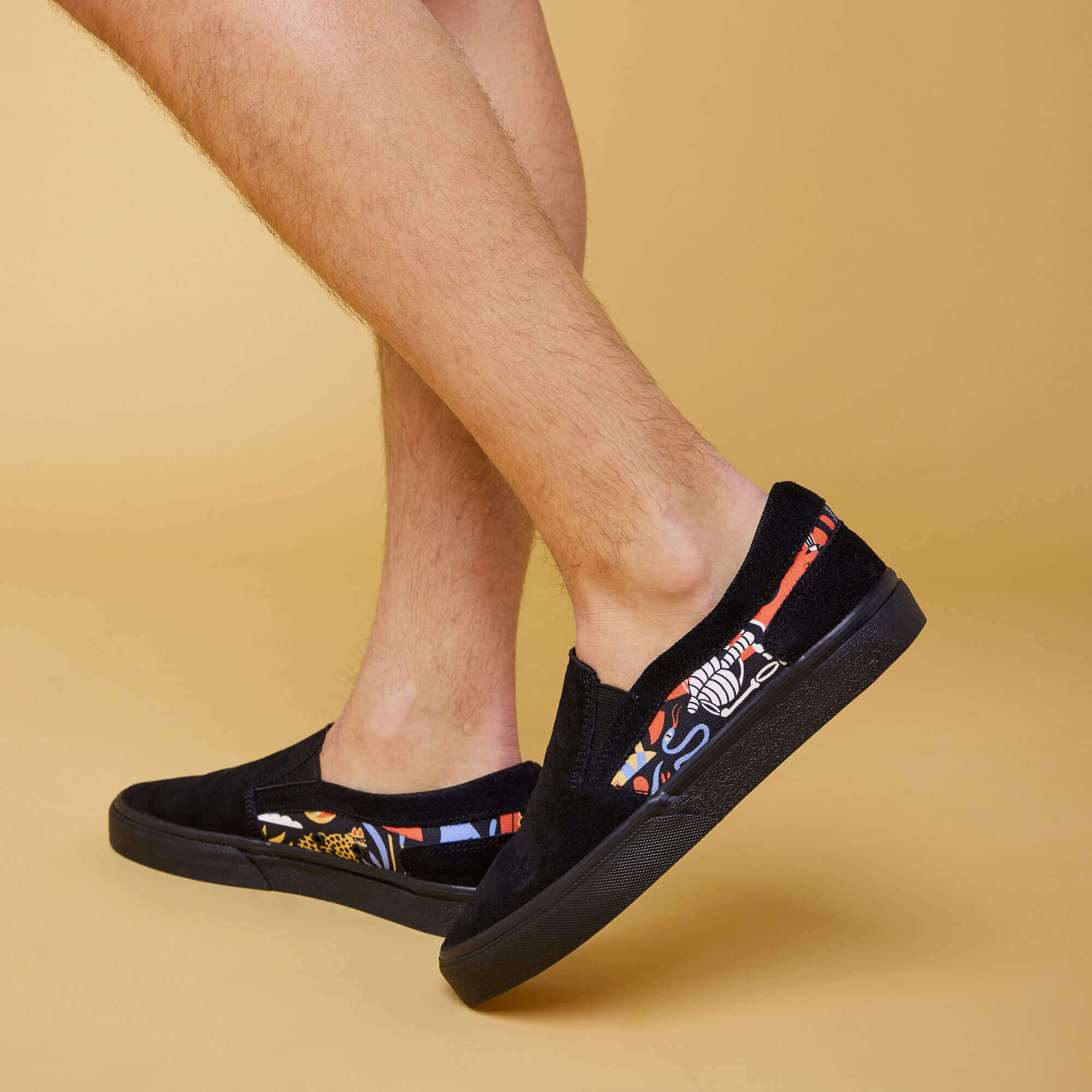 Chaussures skate Vulca slip-on Lusnia noir