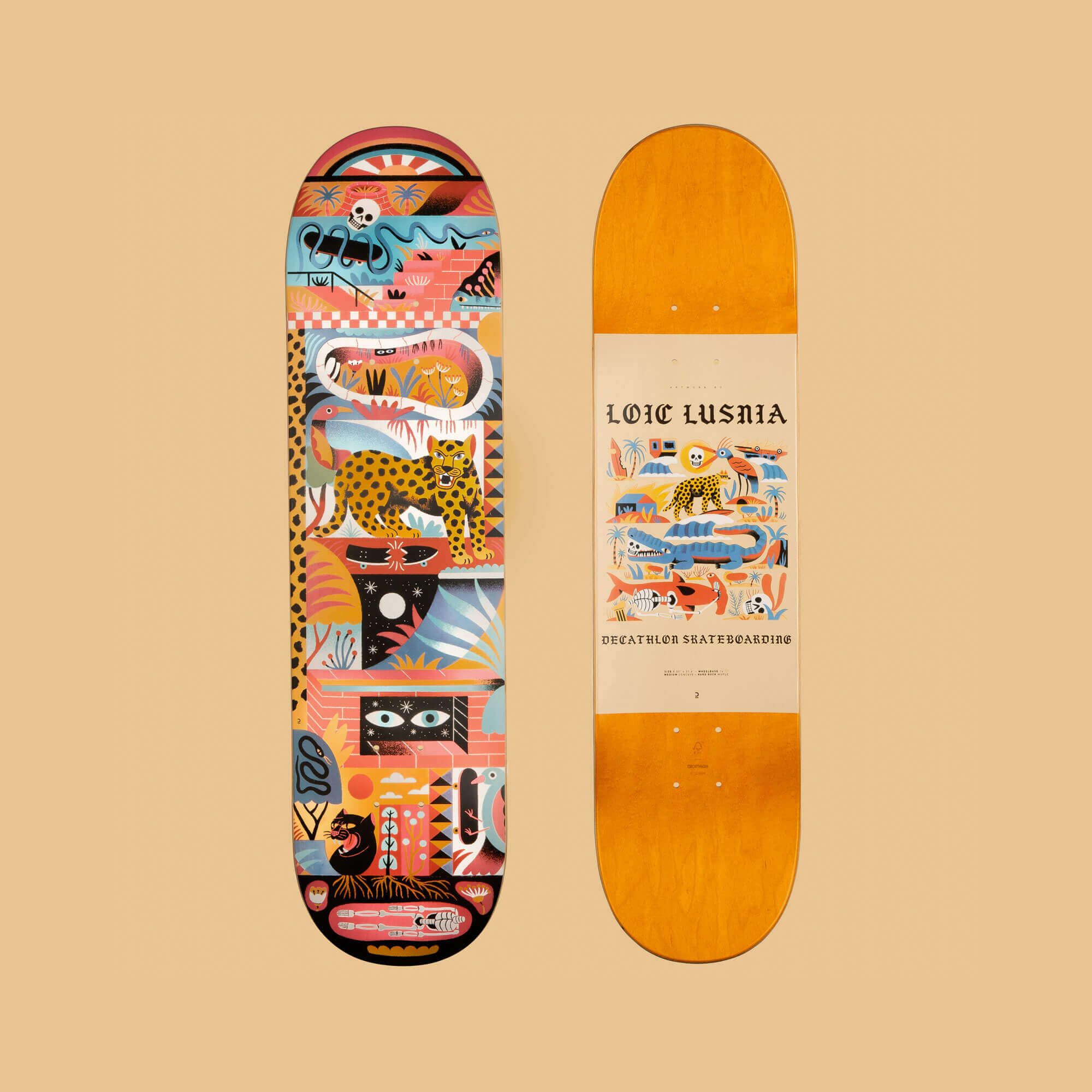 Skateboard erable 8" Lusnia orange
